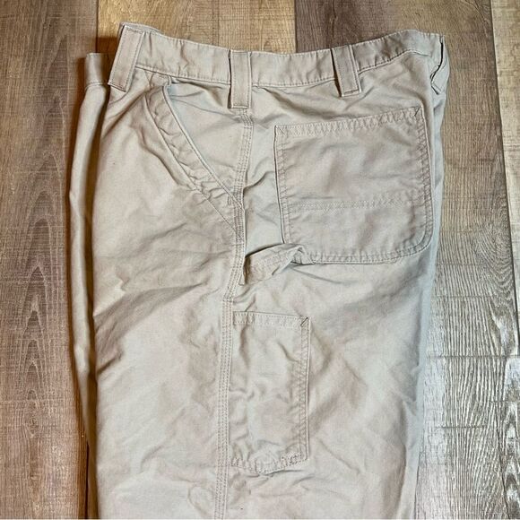 Carhartt Tan Carpenter Canvas Work Pants Jeans Size 40X30 B151 Hiking Painters - Picture 3 of 10